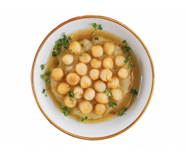 Морской гребешок с грушей